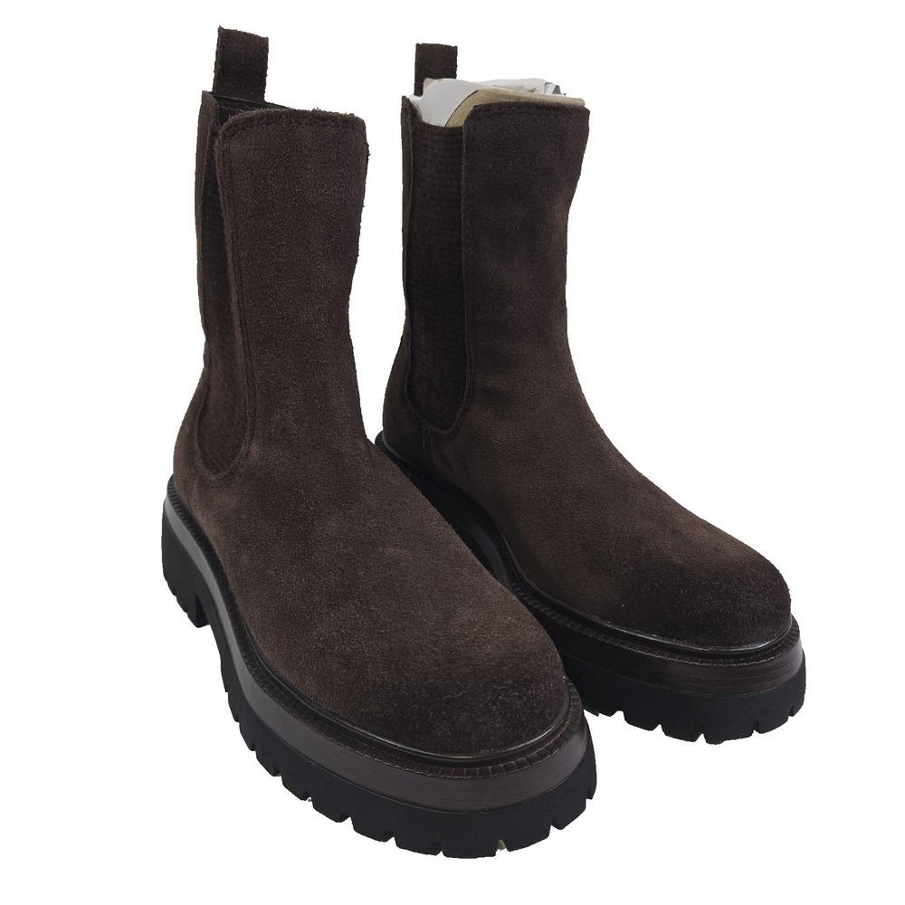 Steve Madden Womens 6.5M Suede Lug Sole Chelsea Booties NWB